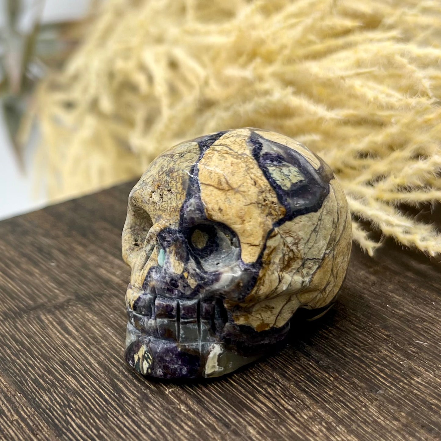 Brecciated Jasper Skull 2 Inches Hand Carved Crystal Carving