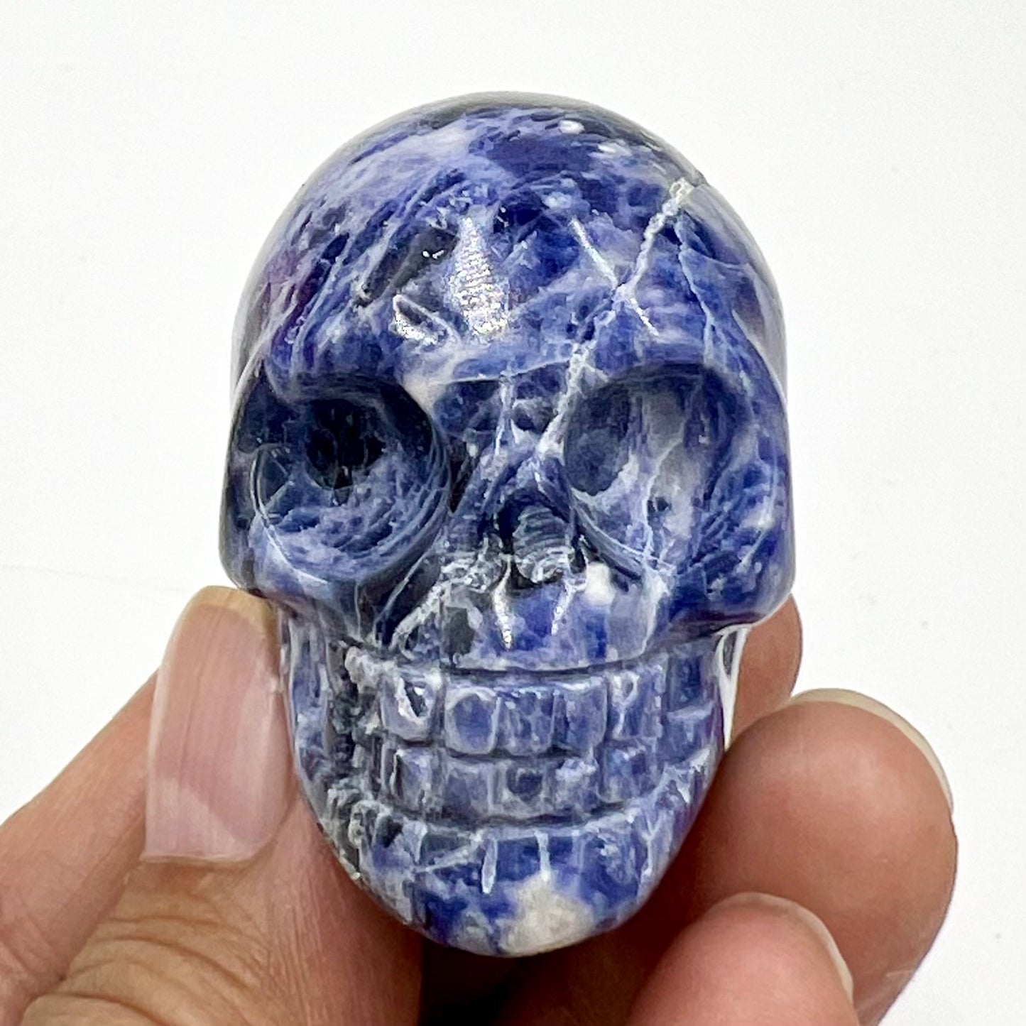 Sodalite Skull 2 Inches Hand Carved Crystal Carving