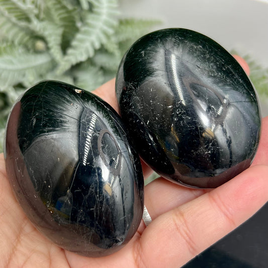 Black Tourmaline Schorl Palm Stone Worry Crystals YOU CHOOSE