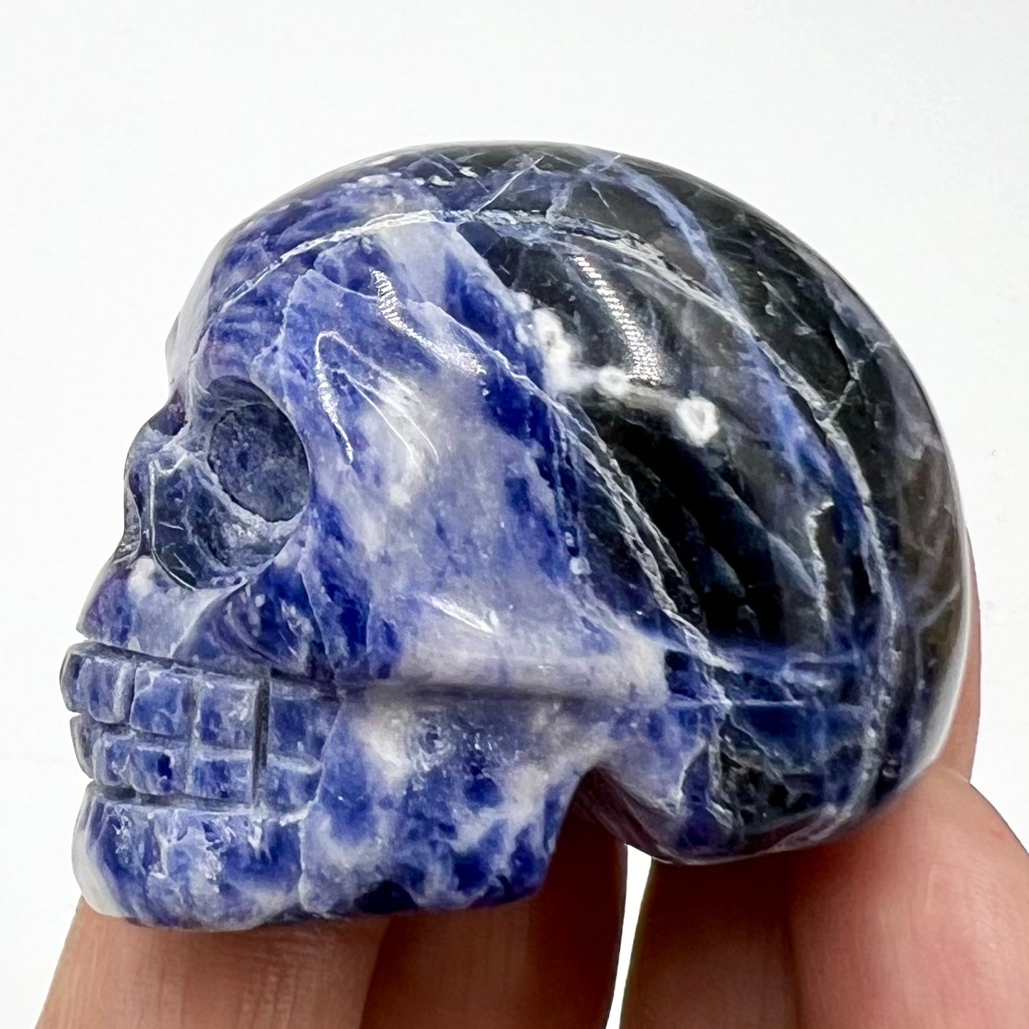 Sodalite Skull 2 Inches Hand Carved Crystal Carving