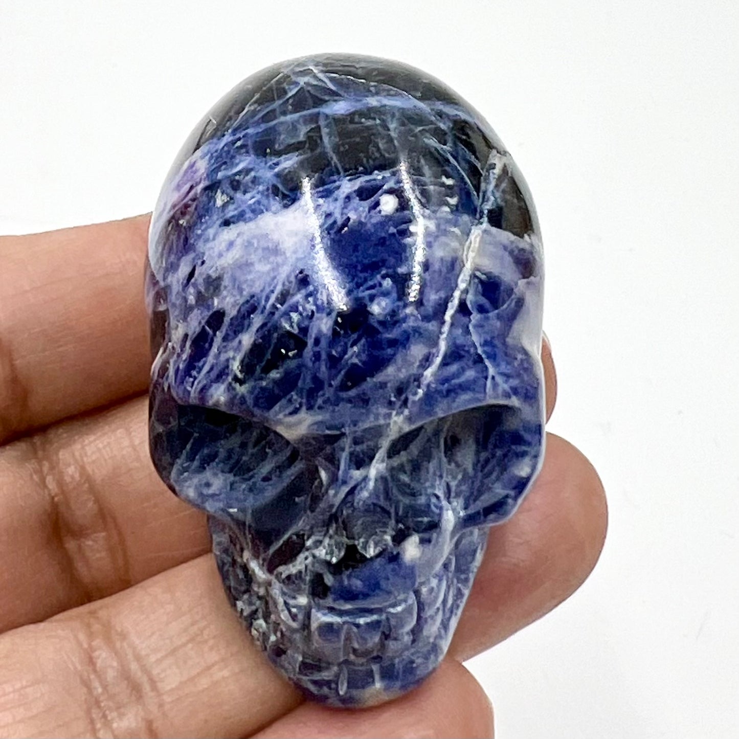 Sodalite Skull 2 Inches Hand Carved Crystal Carving