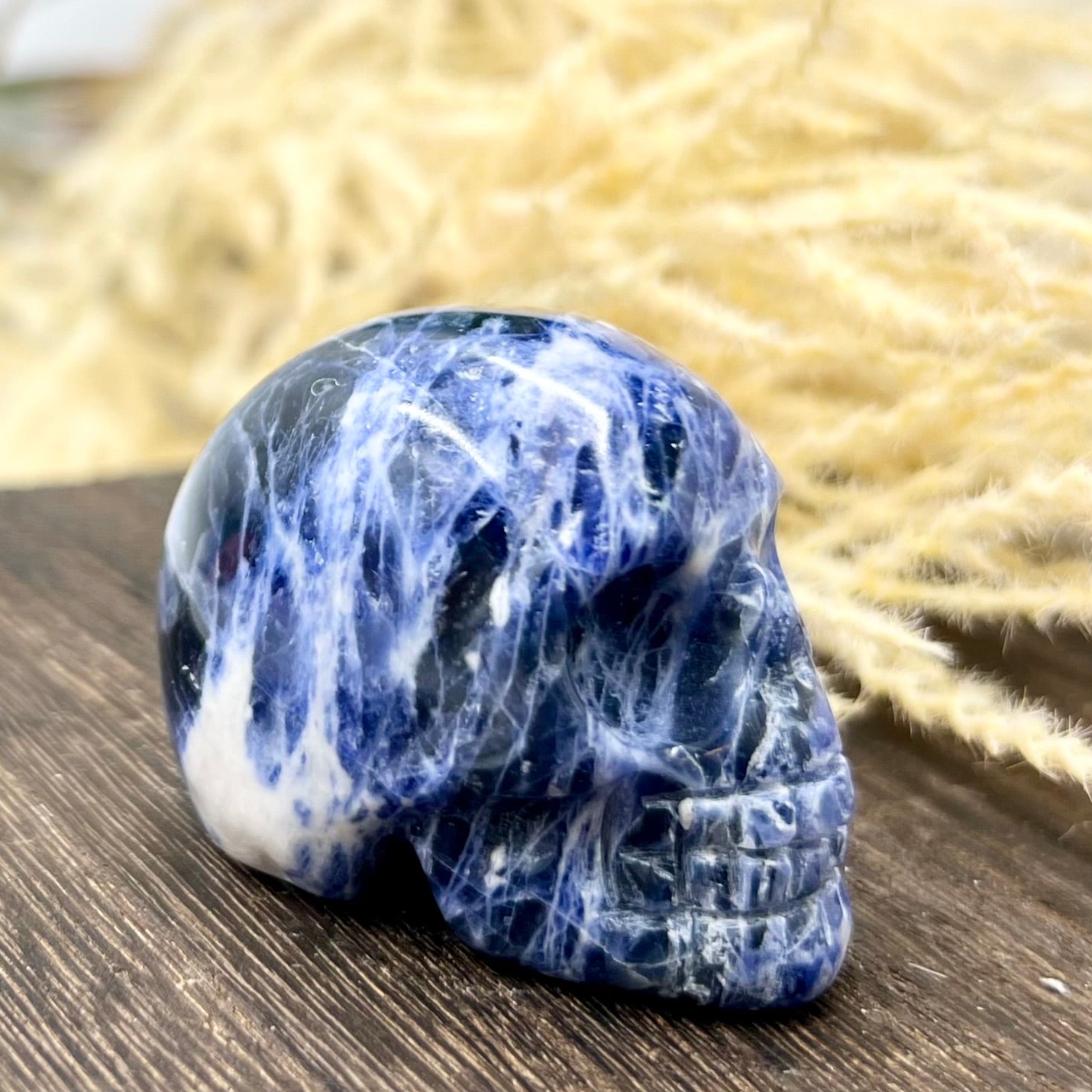 Sodalite Skull 2 Inches Hand Carved Crystal Carving