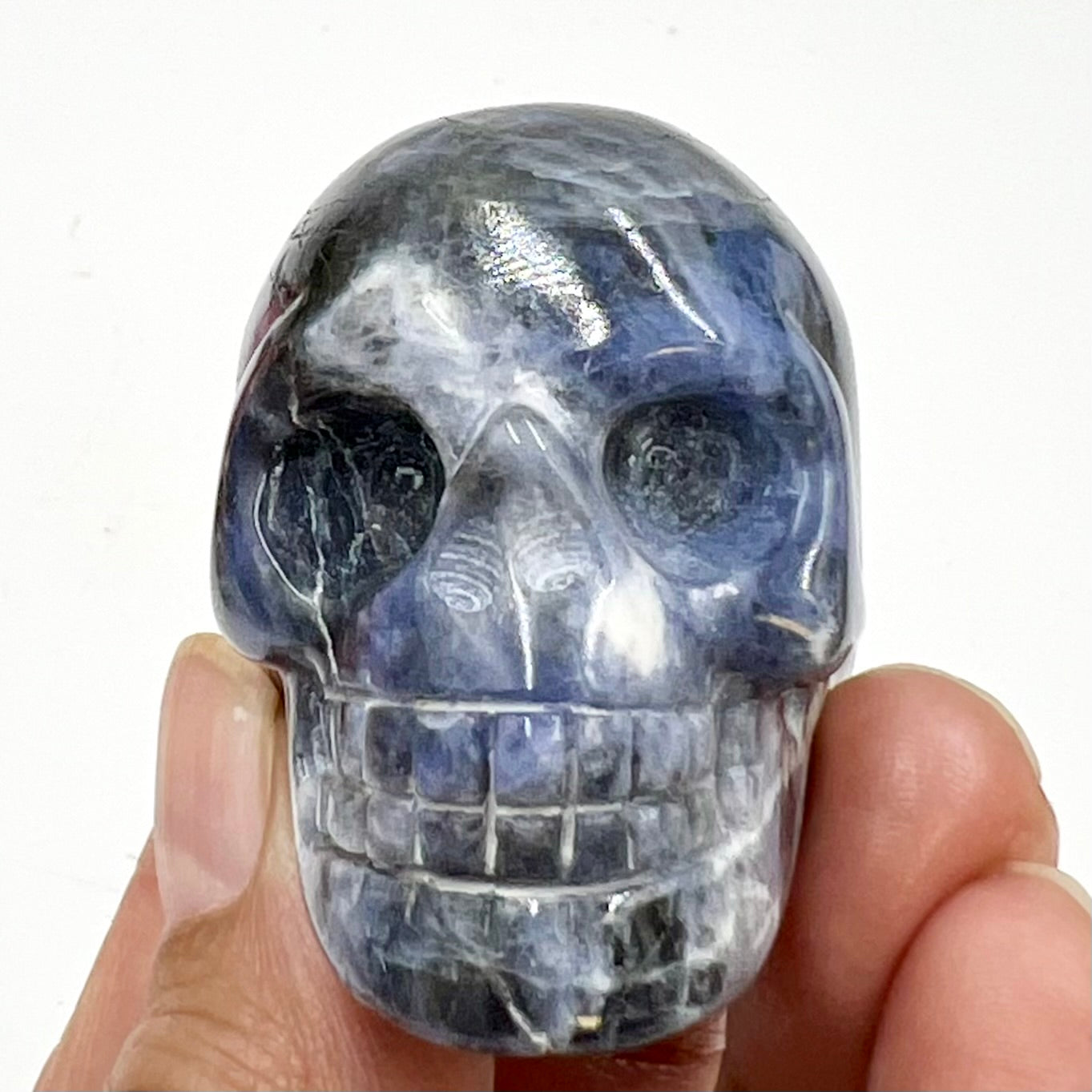 Sodalite Skull 2 Inches Hand Carved Crystal Carving