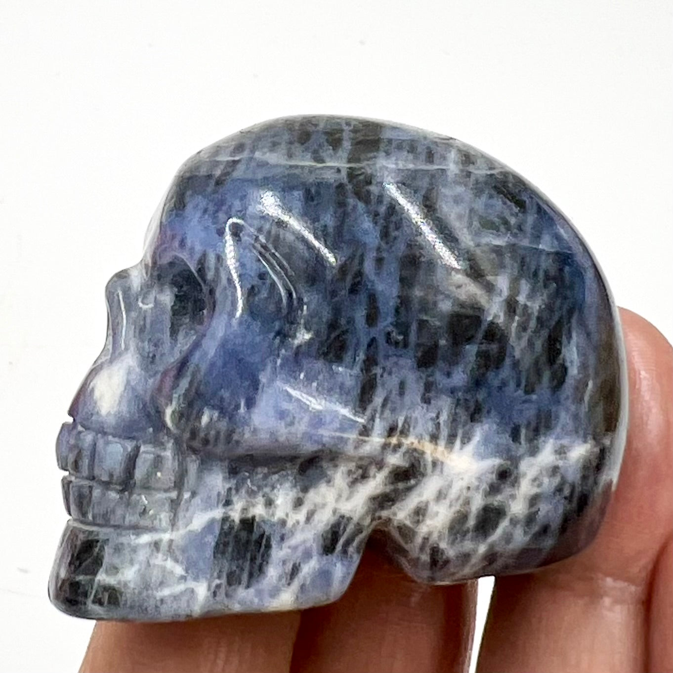 Sodalite Skull 2 Inches Hand Carved Crystal Carving