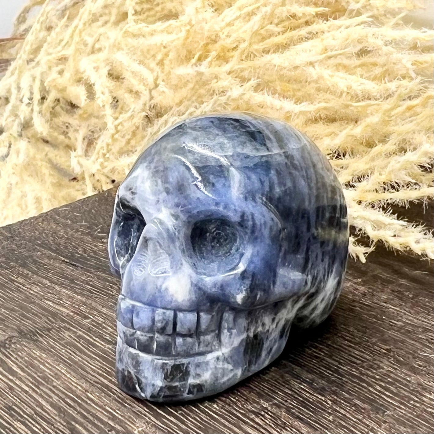 Sodalite Skull 2 Inches Hand Carved Crystal Carving