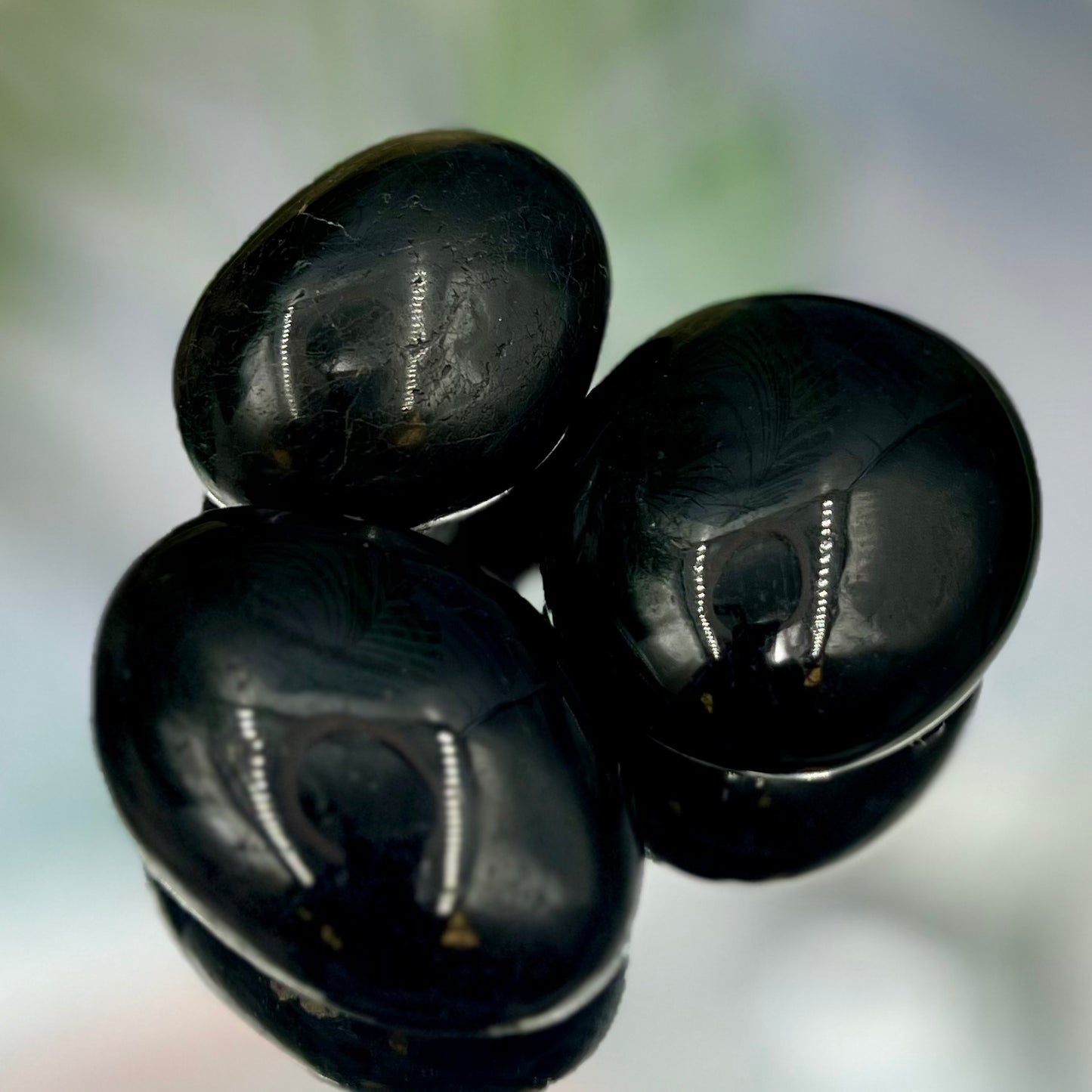 Black Tourmaline Schorl Palm Stone Worry Crystals YOU CHOOSE
