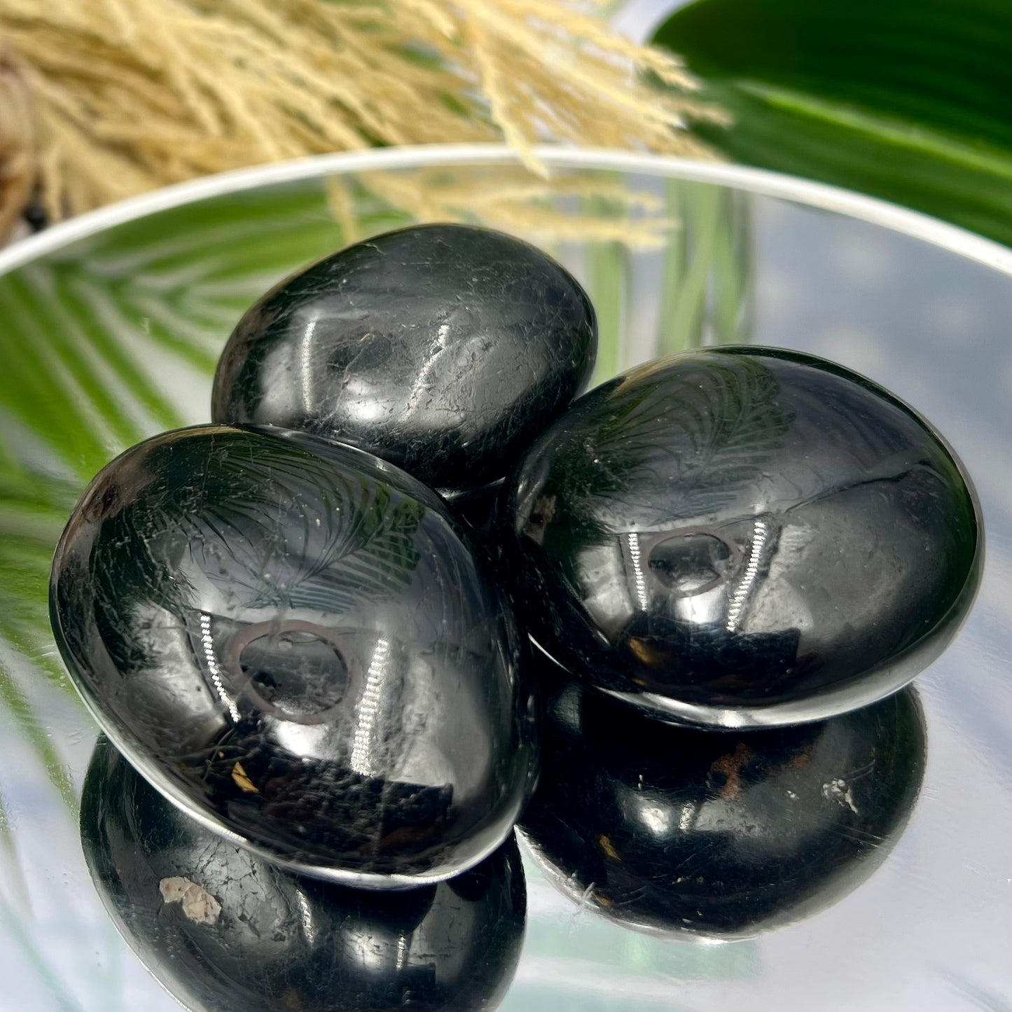 Black Tourmaline Schorl Palm Stone Worry Crystals YOU CHOOSE