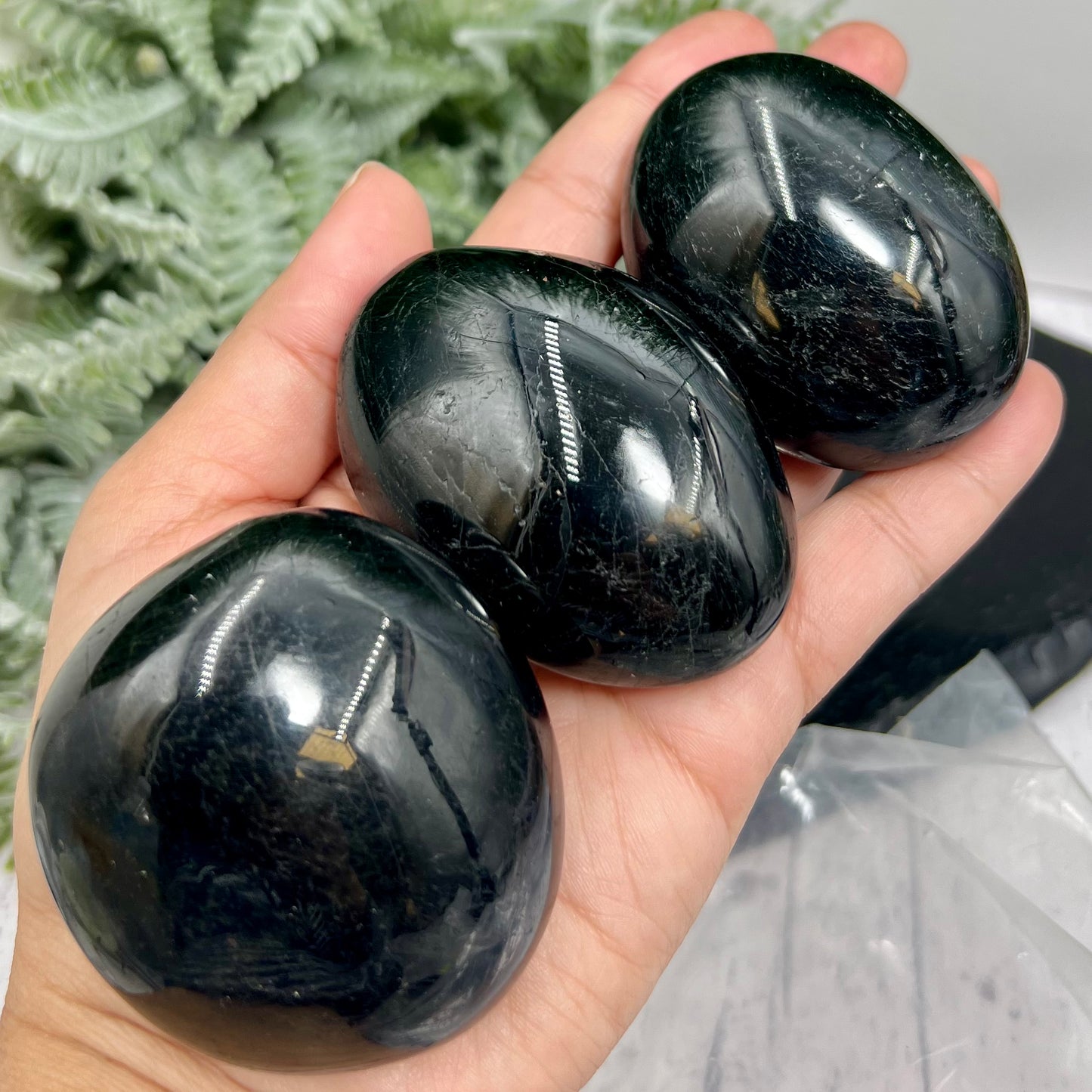 Black Tourmaline Schorl Palm Stone Worry Crystals YOU CHOOSE
