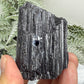Black Tourmaline Schorl Hay Stack Raw Specimen with Stand Crystal 195g