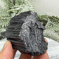 Black Tourmaline Schorl Hay Stack Raw Specimen with Stand Crystal 195g