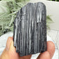 Black Tourmaline Schorl Hay Stack Raw Specimen with Stand Crystal 111g
