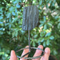 Black Tourmaline Schorl Hay Stack Raw Specimen with Stand Crystal 111g