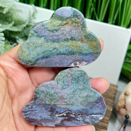 Ocean Sea Jasper Clouds Crystal Carvings YOU CHOOSE
