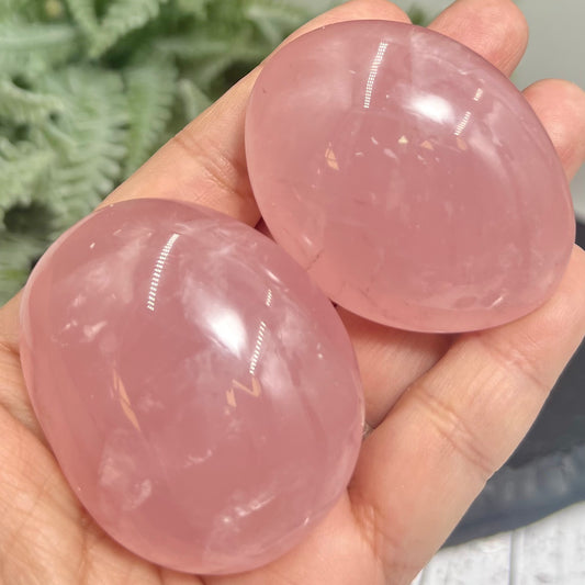 Rose Quartz Palm Stone Worry Love Meditation Crystals YOU CHOOSE
