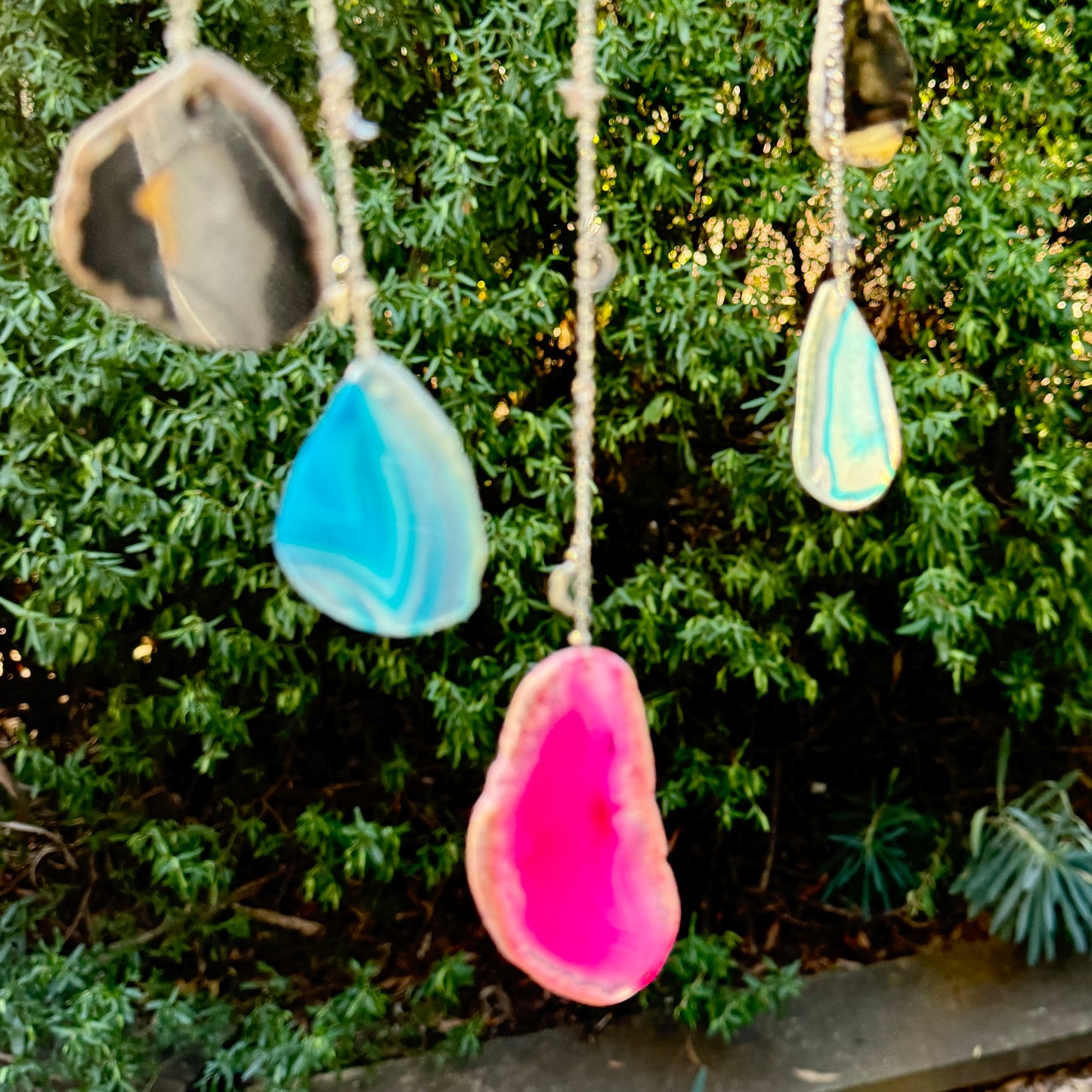 Aquamarine Dreamcatcher Tree of Life with Agate Wall Hanging Decorations