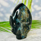 Fire Labradorite Leaf Flashy Crystal Carving 382g