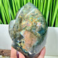 Fire Labradorite Leaf Flashy Crystal Carving 575g