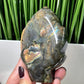 Fire Labradorite Leaf Flashy Crystal Carving 347g