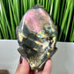 Fire Labradorite Leaf Flashy Crystal Carving 324g