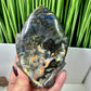 Fire Labradorite Leaf Flashy Crystal Carving 324g
