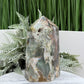 Ocean Sea Jasper Tower Healing Crystal Generator 808g 127mm