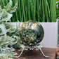 8th Vein Orbicular Sea Ocean Jasper Round Eye Sphere Bubble Crystal Ball 636g 78mm