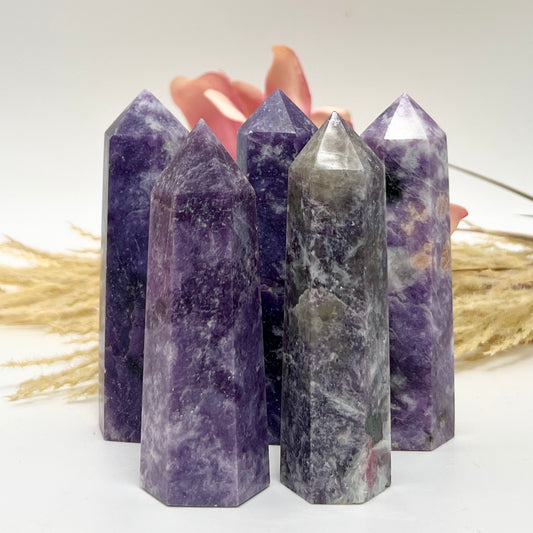 Lepidolite Purple Mica Points Crystal Generators YOU CHOOSE