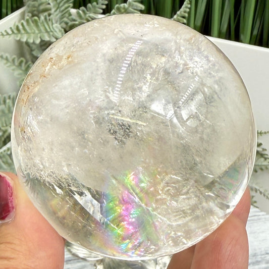Clear Golden Healer Quartz Sphere High Quality Crystal Ball 360g 64mm Diameter