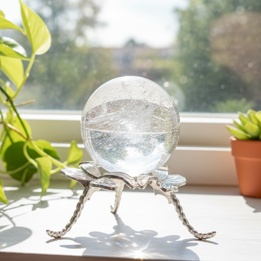 Clear Quartz Sphere High Quality Crystal Ball 306g 60mm Diameter