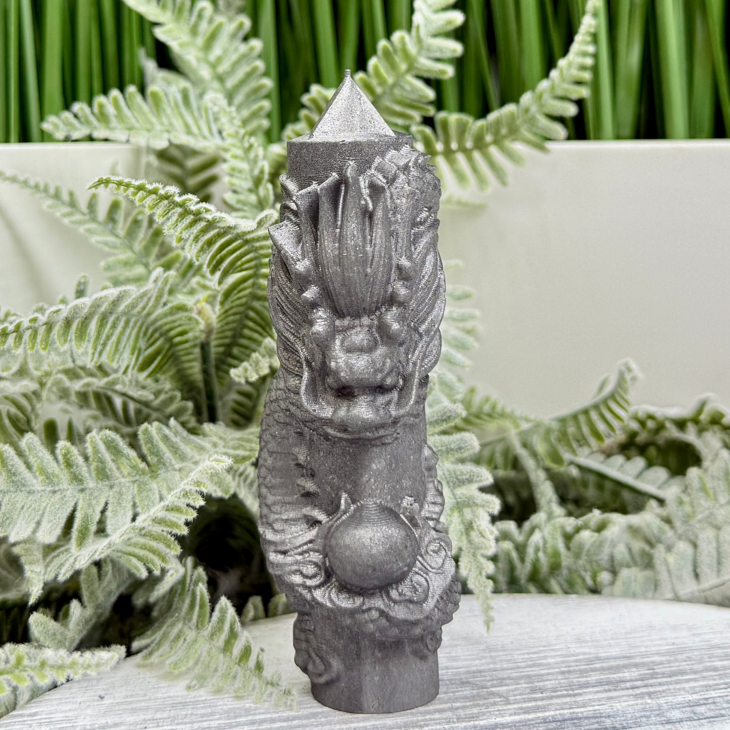 Shungite Dragon Tower Crystal Generator Carving 82g 104mm