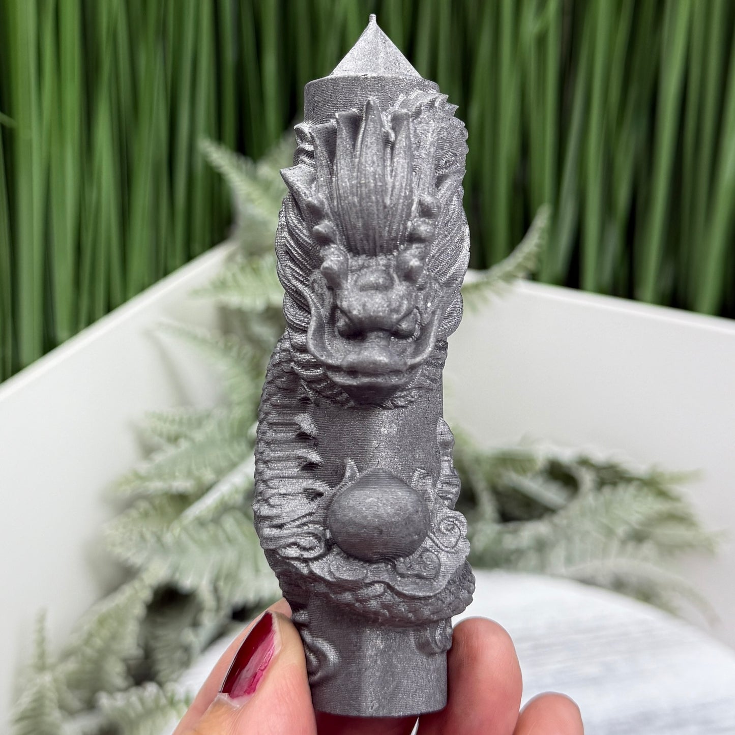 Shungite Dragon Tower Crystal Generator Carving 82g 104mm