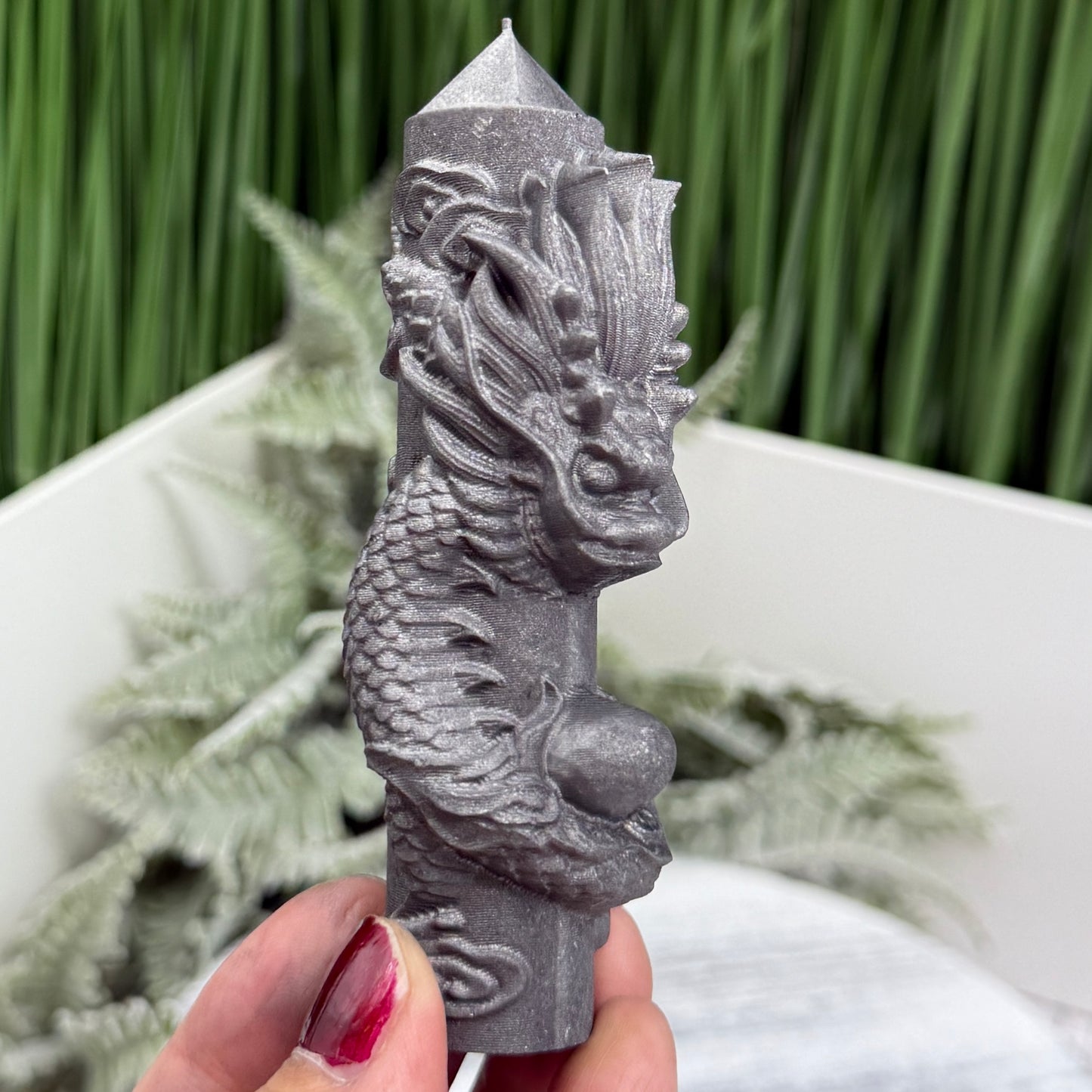Shungite Dragon Tower Crystal Generator Carving 82g 104mm