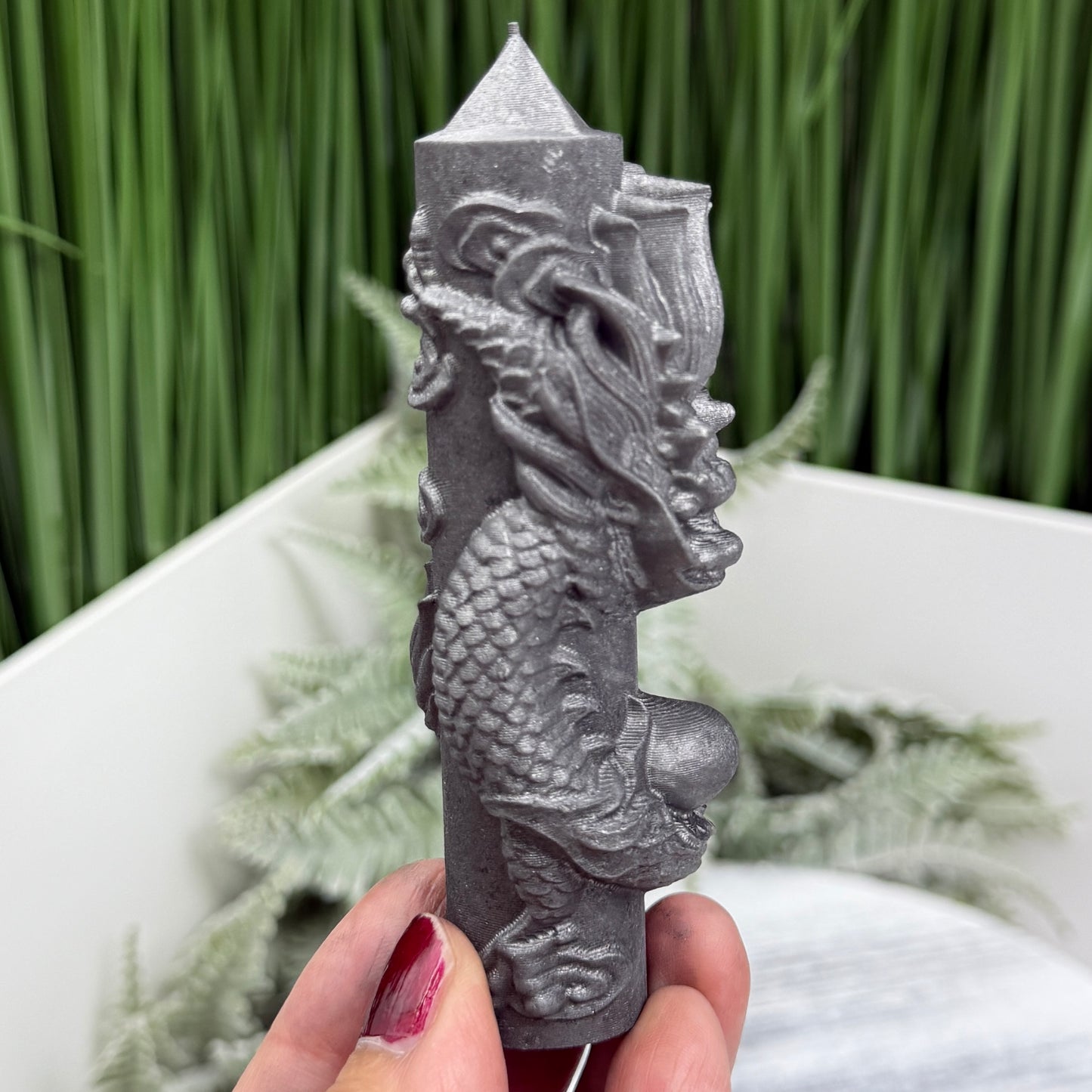 Shungite Dragon Tower Crystal Generator Carving 82g 104mm