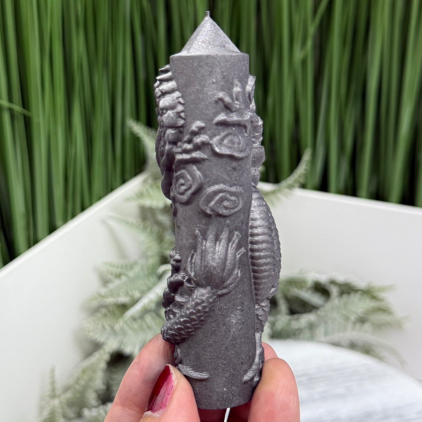 Shungite Dragon Tower Crystal Generator Carving 82g 104mm