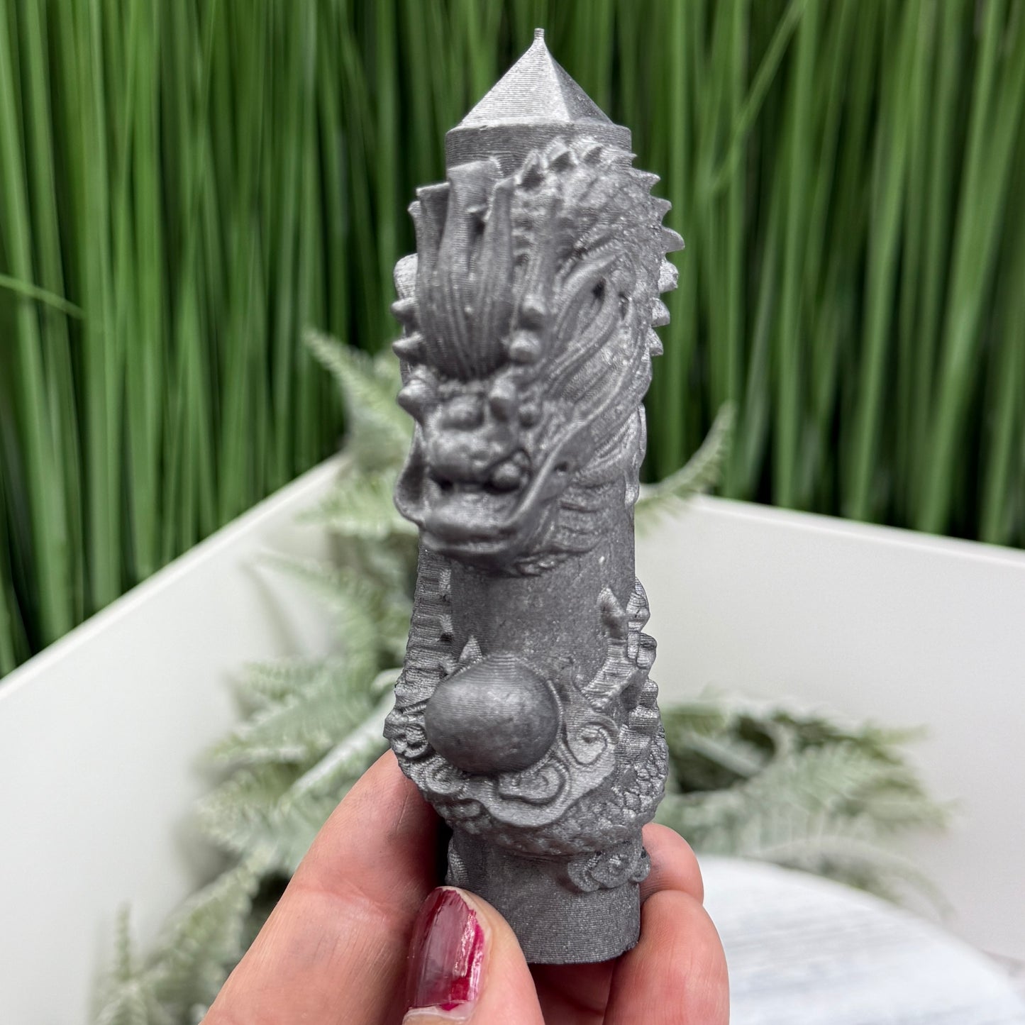 Shungite Dragon Tower Crystal Generator Carving 82g 104mm