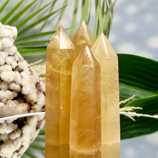 Honey Calcite Towers Points Natural Crystal Generators YOU CHOOSE