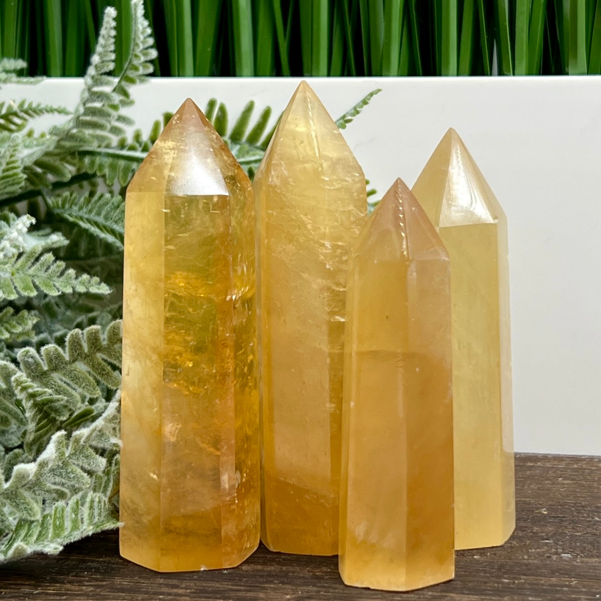 Honey Calcite Towers Points Natural Crystal Generators YOU CHOOSE