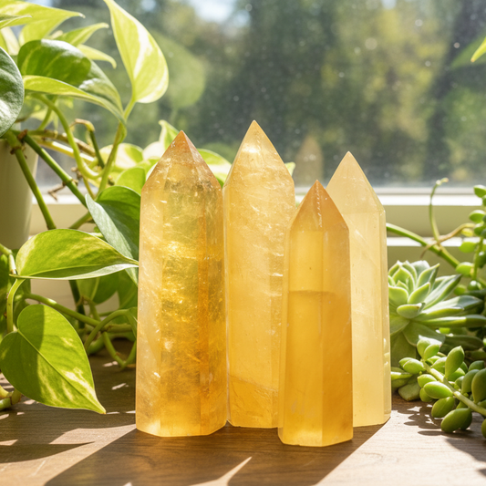 Honey Calcite Towers Points Natural Crystal Generators YOU CHOOSE