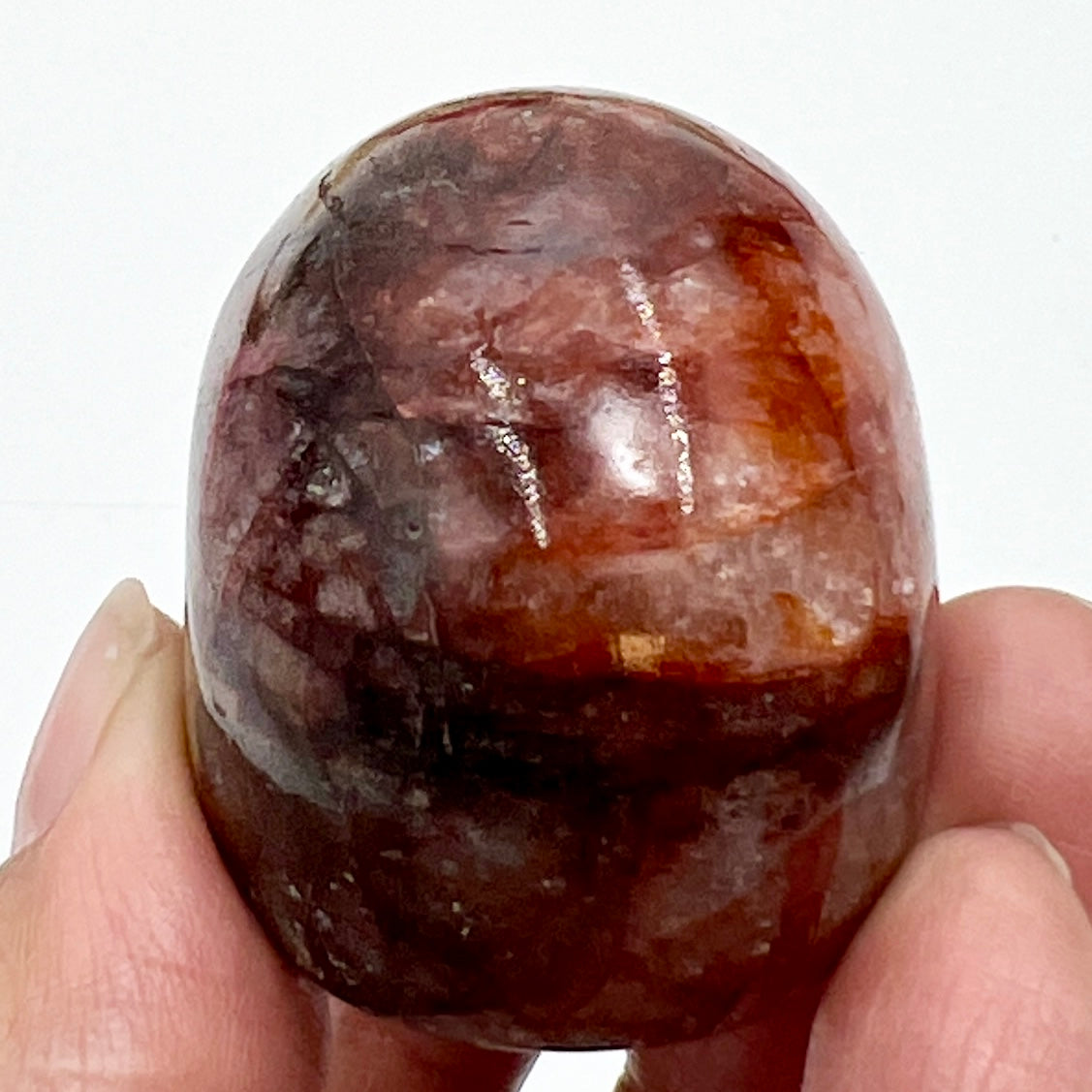 Fire Quartz Hematoid Skull 2 Inches Hand Carved Crystal Carving