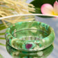 Ruby in Fuchsite Bangle UV Reactive Wearable Crystal 57mm Diameter