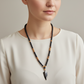 Black Obsidian Wood Necklace Hematite Spear Wearable Trinity Grounding Crystals