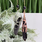 Black Obsidian Pendulum with Raven Skull Figurine Divination Tool