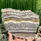 Large Zebra Calcite Slice Healing Crystal Specimen Slab 864g