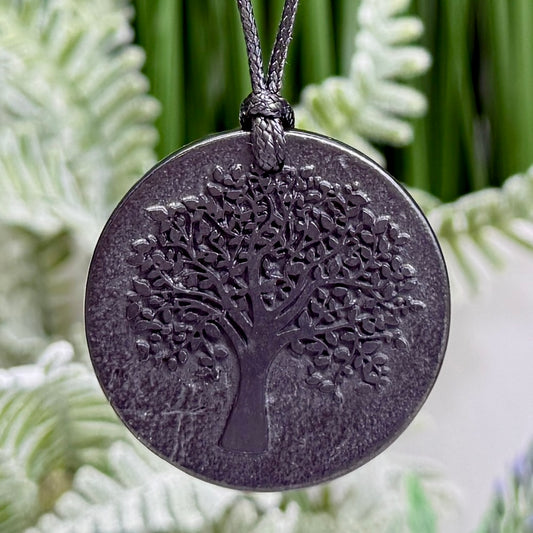 Shungite Pendent Necklace Wearable EMF Protection Crystal