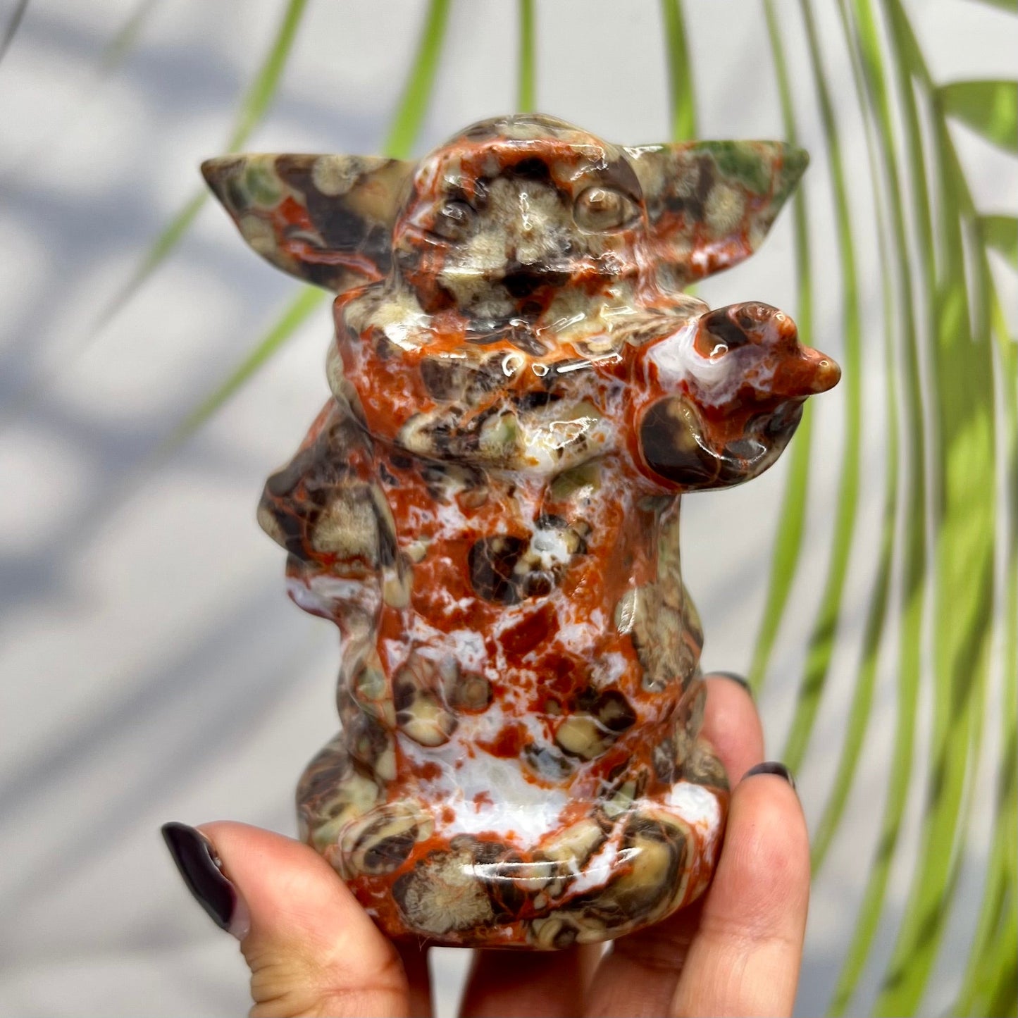 Indonesia Agate Star Wars Crystal Yoda Quartz Carved 366g 105mm