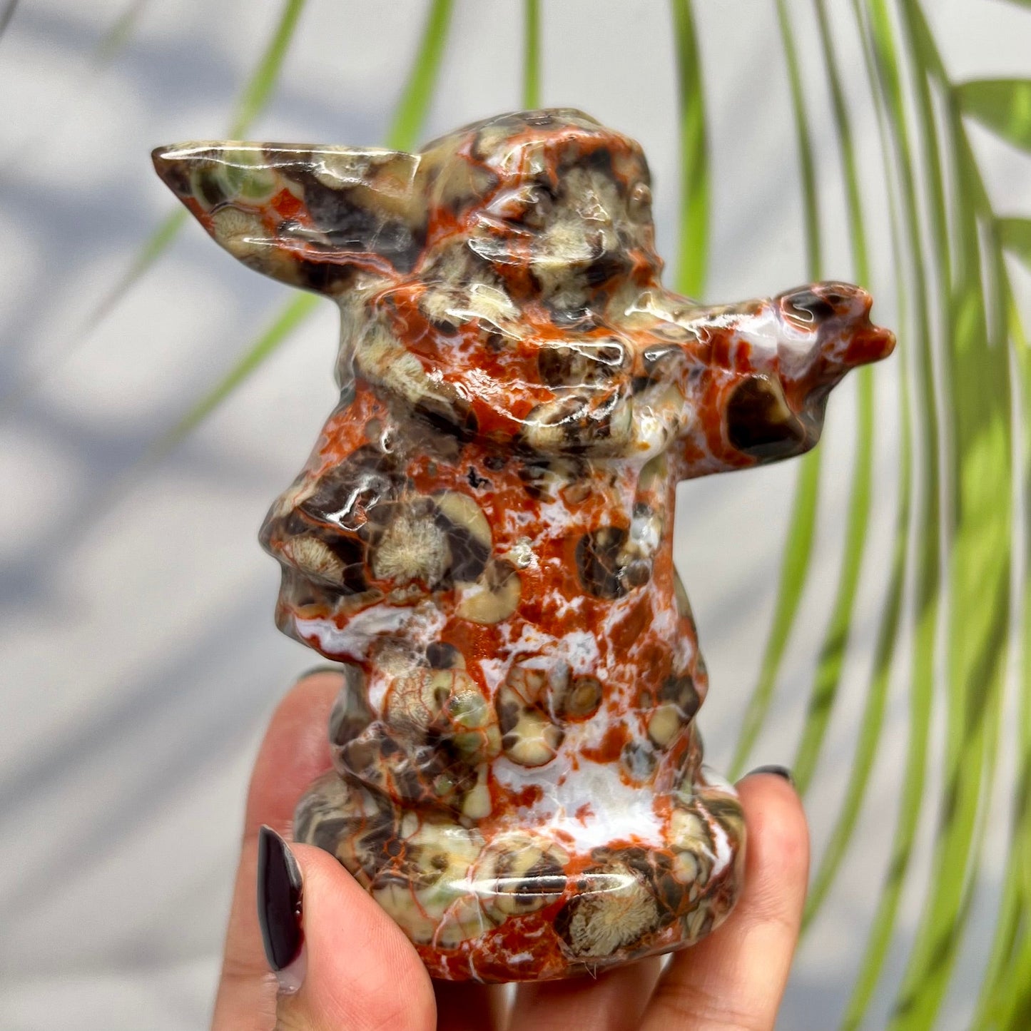 Indonesia Agate Star Wars Crystal Yoda Quartz Carved 366g 105mm