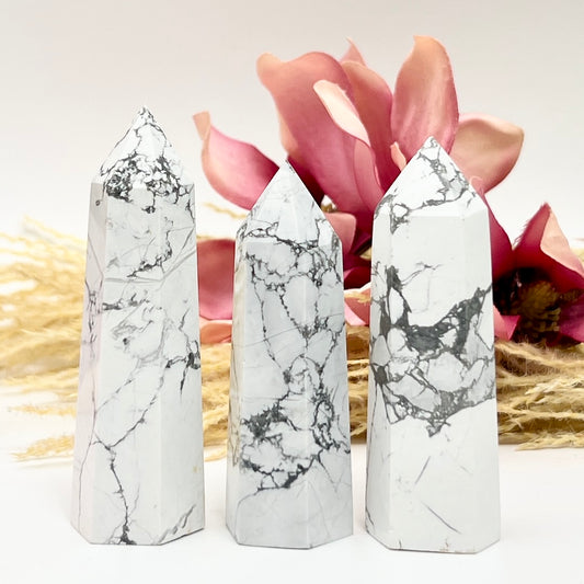 White Howlite Points Towers Crystal Generators YOU CHOOSE