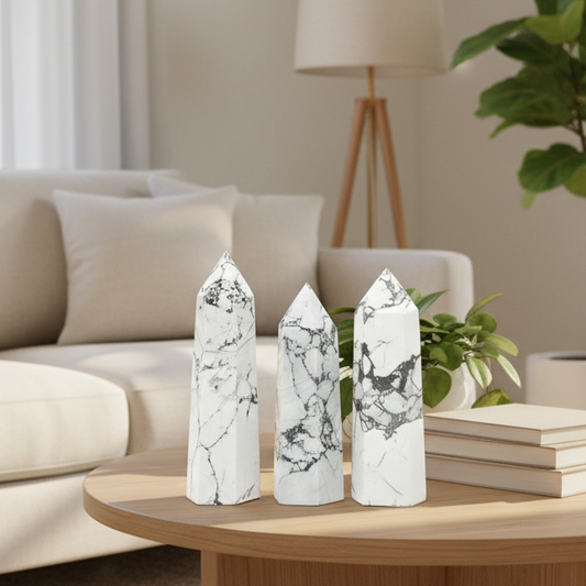 White Howlite Points Towers Crystal Generators YOU CHOOSE