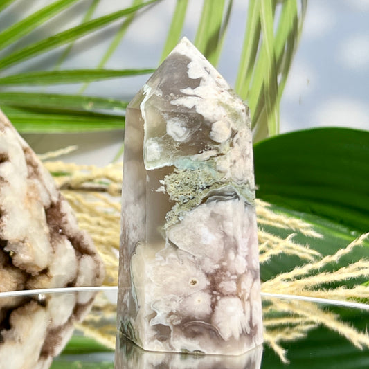 Flower Agate Tower Healing Crystal Generator 171g 82mm