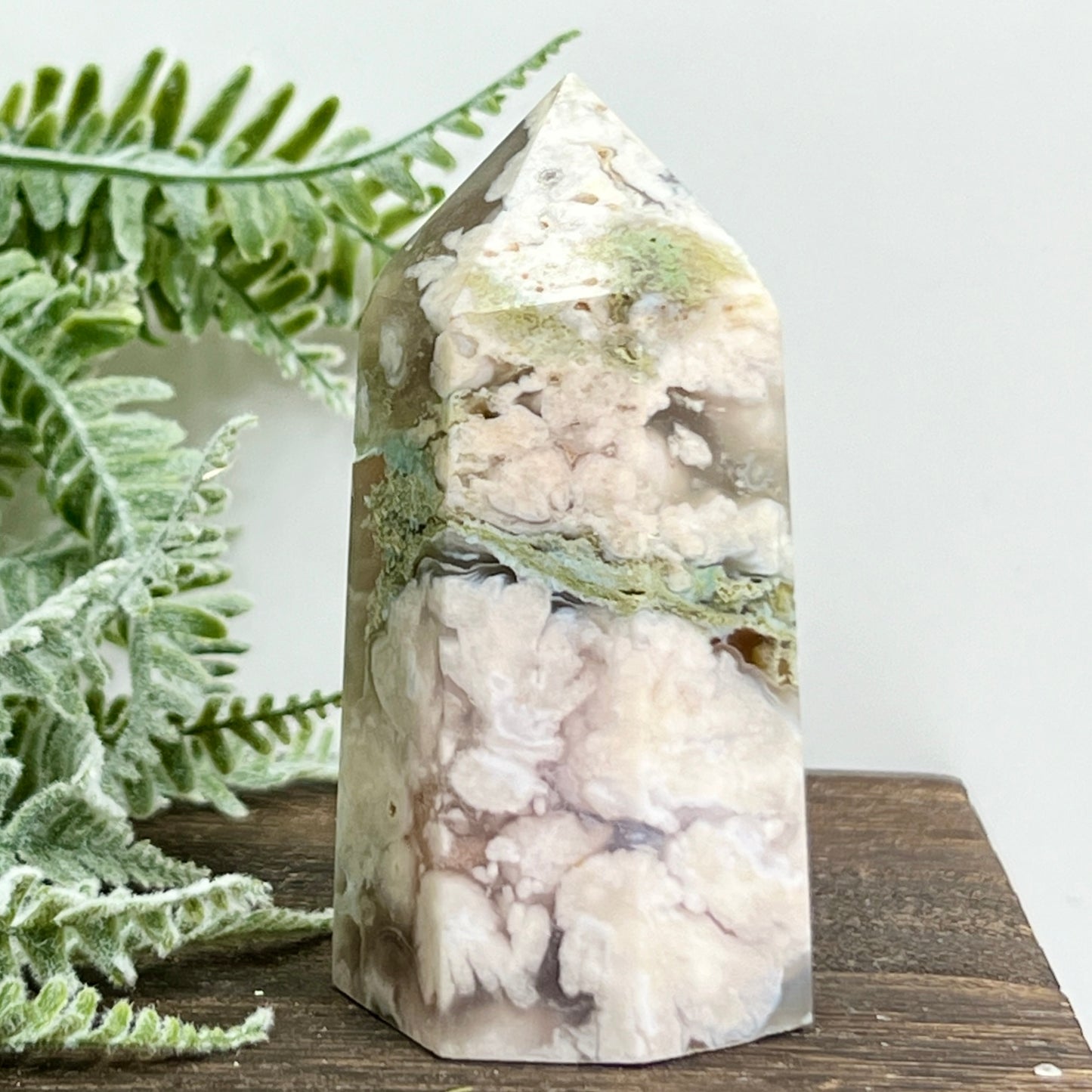 Flower Agate Tower Healing Crystal Generator 171g 82mm